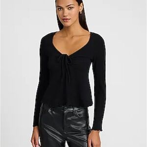 Express Black Long Sleeve Blouse
